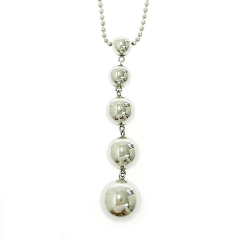 Tiffany & Co Silver Hardware Ball 5 row Necklace 7.5 g 925 Engraved