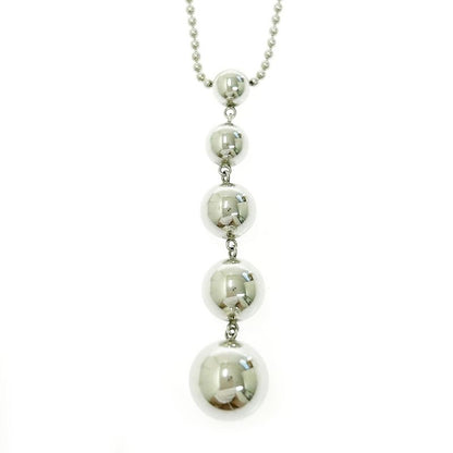 Tiffany & Co Silver Hardware Ball 5 row Necklace 7.5 g 925 Engraved