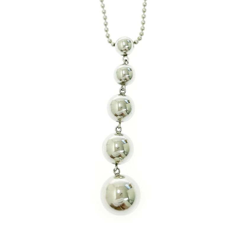 Tiffany & Co Silver Hardware Ball 5 row Necklace 7.5 g 925 Engraved