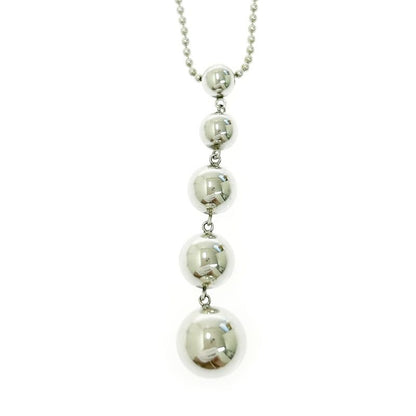 Tiffany & Co Silver Hardware Ball 5 row Necklace 7.5 g 925 Engraved