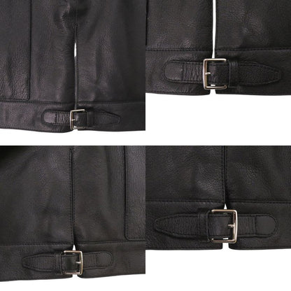 Hermes Serie Button Cashmere Goat Leather Black Sleeveless Vest 1229