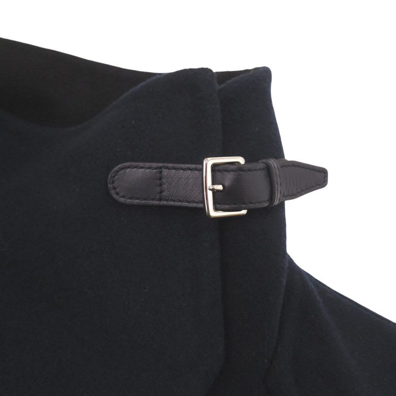 Hermes Blanket Coat 4 E0104 db Cashmere Navy Black Outerwear 1230