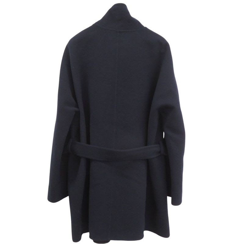 Hermes Blanket Coat 4 E0104 db Cashmere Navy Black Outerwear 1230