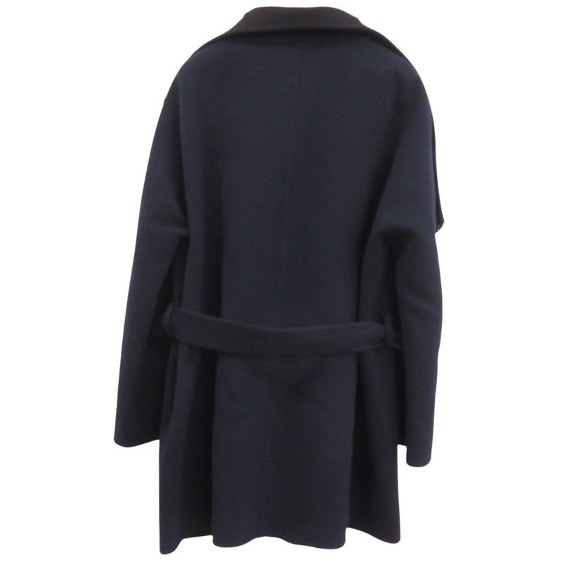 Hermes Blanket Coat 4 E0104 db Cashmere Navy Black Outerwear 1230