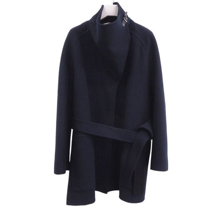 Hermes Blanket Coat 4 E0104 db Cashmere Navy Black Outerwear 1230