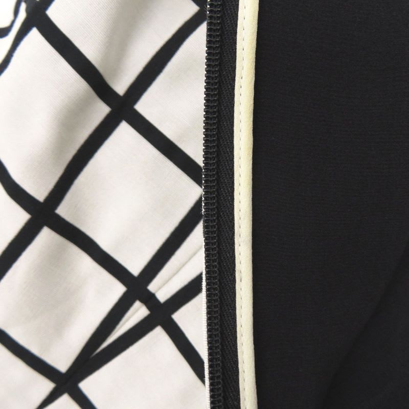 Christian Dior Plaid Check Pattern Dress Cotton Polyester Silk White Black
