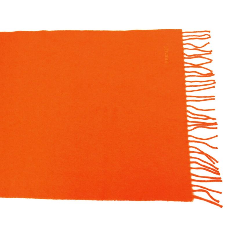 Hermes Muffler - Orange Cashmere Accessories Others