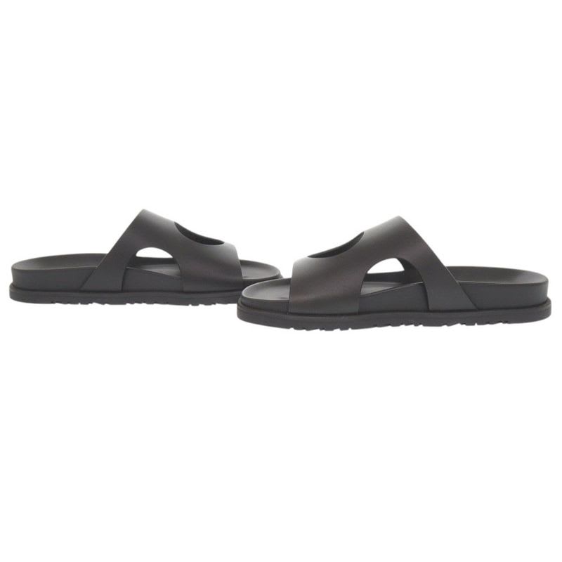 Hermes Edit Size 37 Leather Black Sandals 1289