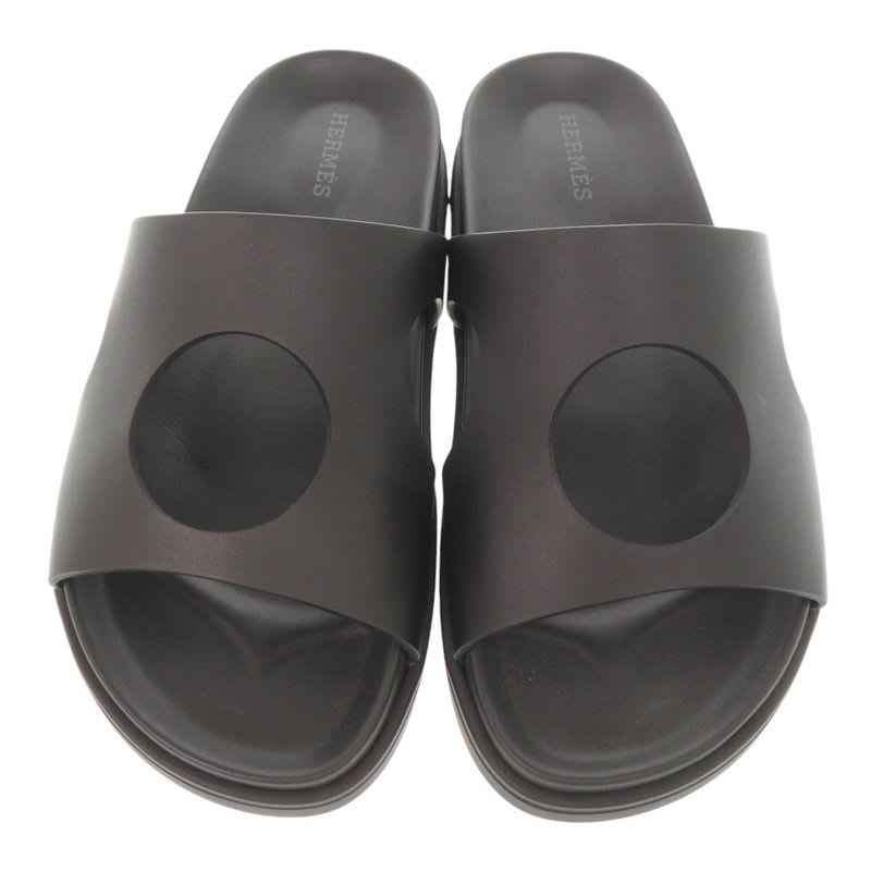 Hermes Edit Size 37 Leather Black Sandals 1289