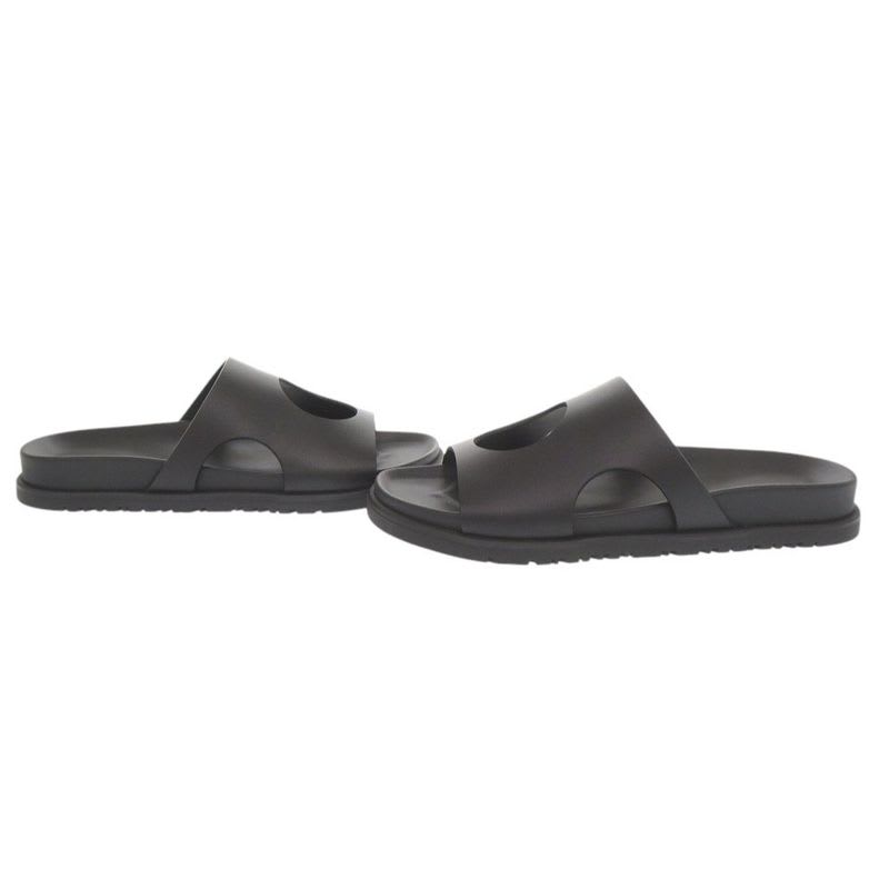 Hermes Edit Size 37 Leather Black Sandals 1289