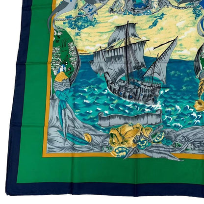 Hermes Scarf Carre 90 Silk Christophe Colomb Decouvre 1 Amerique 12 Octobre 1492
