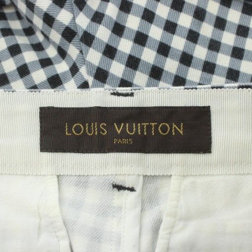 Louis Vuitton Brown Tag Shorts Gingham Check Zip Fly Black White XZ