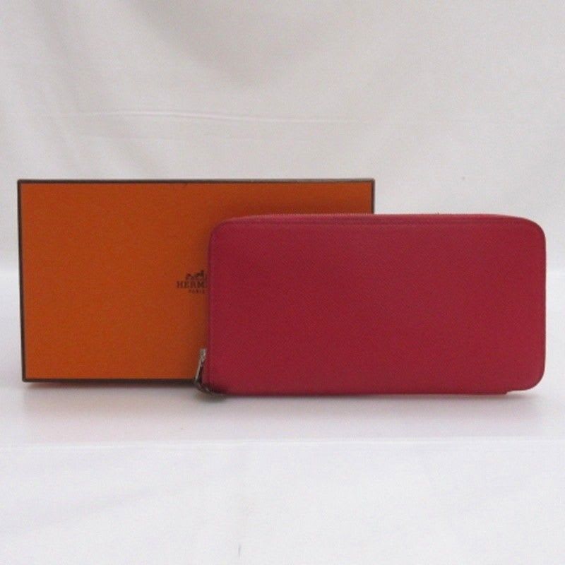 Hermes Hermes Azap Silk-in Long Wallet Round Zipper Vaux Epson Pink AA