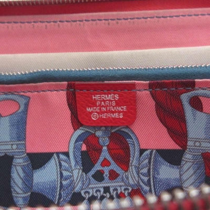 Hermes Hermes Azap Silk-in Long Wallet Round Zipper Vaux Epson Pink AA