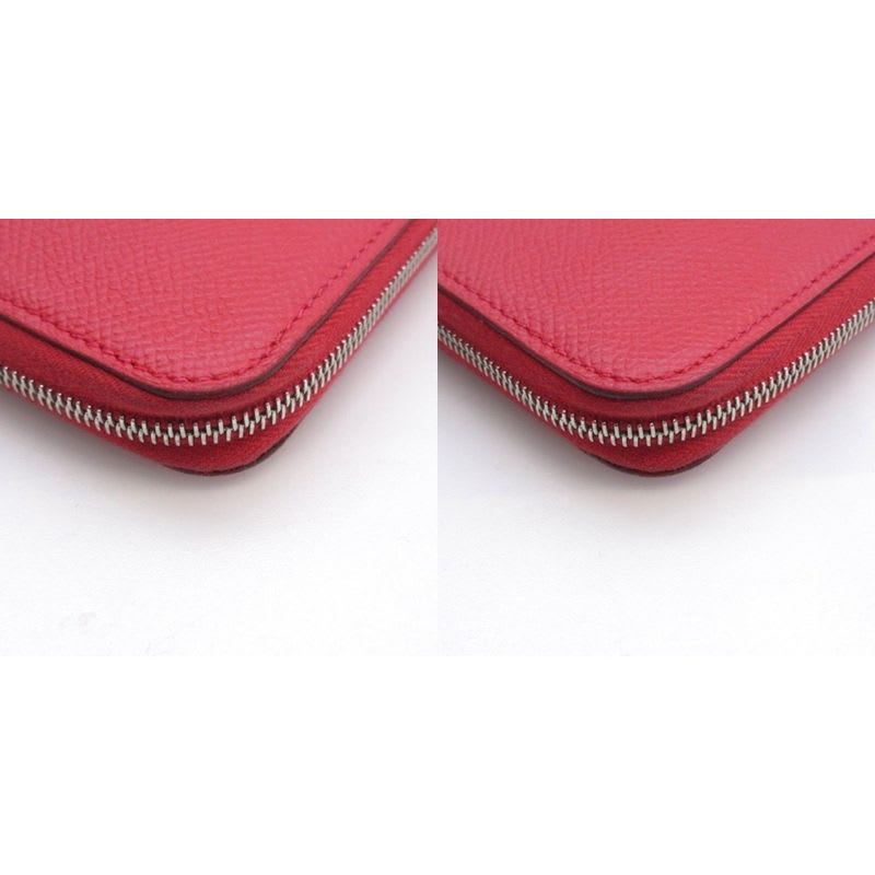 Hermes Hermes Azap Silk-in Long Wallet Round Zipper Vaux Epson Pink AA