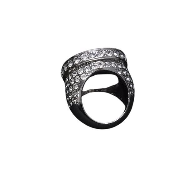 Versace Ring Medusa Silver Metal Unisex Rhinestone