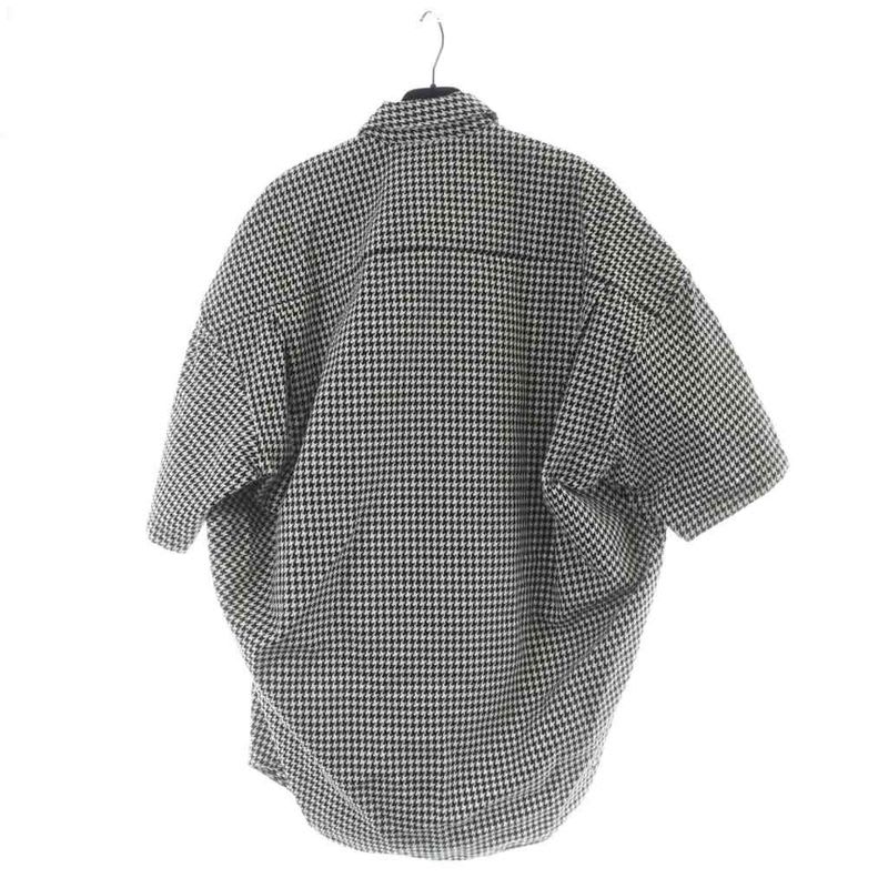 Balenciaga 2020 Short Sleeve Shirt Houndstooth Pattern Logo Stainless