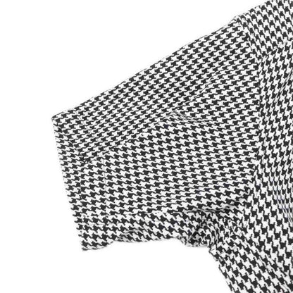 Balenciaga 2020 Short Sleeve Shirt Houndstooth Pattern Logo Stainless