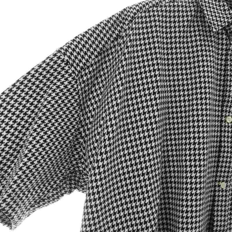 Balenciaga 2020 Short Sleeve Shirt Houndstooth Pattern Logo Stainless