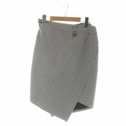 Balenciaga 2020 Tight Skirt Logo Houndstooth Pattern 34 XXS White Black