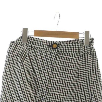 Balenciaga 2020 Tight Skirt Logo Houndstooth Pattern 34 XXS White Black