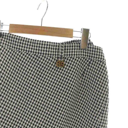 Balenciaga 2020 Tight Skirt Logo Houndstooth Pattern 34 XXS White Black