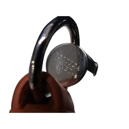 Bottega Veneta Key Holder Intrecciato Orange Leather Unisex Silver Hardware