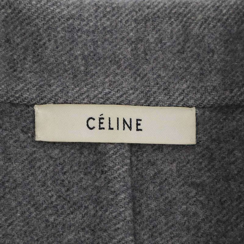 Celine By Phoebe Philo Egg Crombie Cashmere Coat 2 8H13 6700 Gray 36