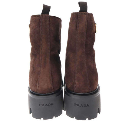 Prada 25AW Suede Zip Booties 328 Brown 40