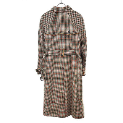 Prada 17AW Houndstooth Wool Belted Coat P646gi Mix 38