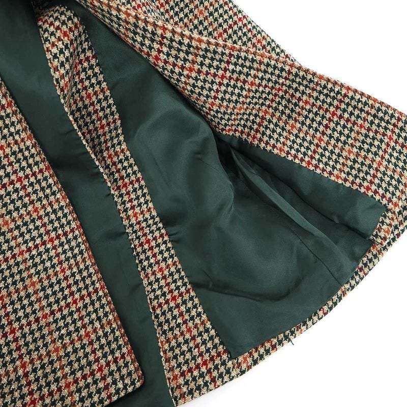 Prada 17AW Houndstooth Wool Belted Coat P646gi Mix 38