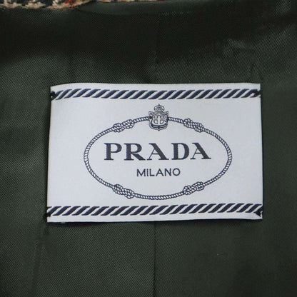 Prada 17AW Houndstooth Wool Belted Coat P646gi Mix 38