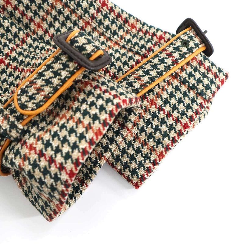 Prada 17AW Houndstooth Wool Belted Coat P646gi Mix 38