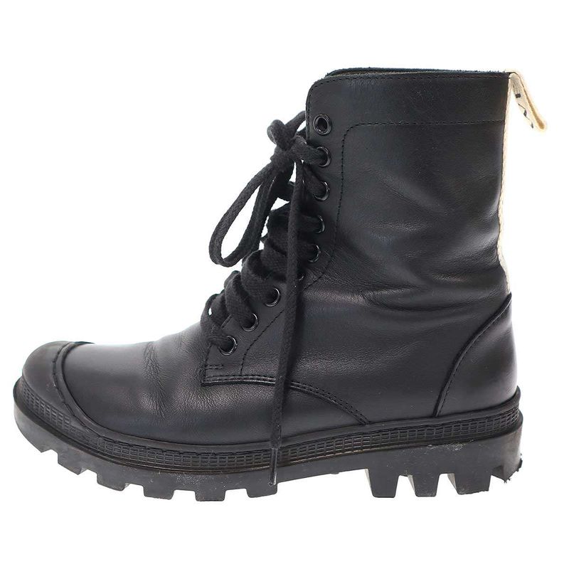 Loewe Lace-up Leather Boots Black 37