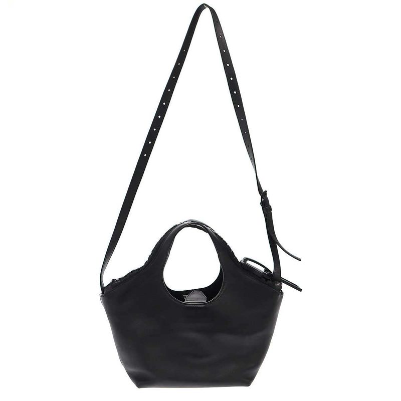 Balenciaga MEGA ZIP Leather Shoulder Bag 6618541000 Black
