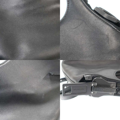 Balenciaga MEGA ZIP Leather Shoulder Bag 6618541000 Black