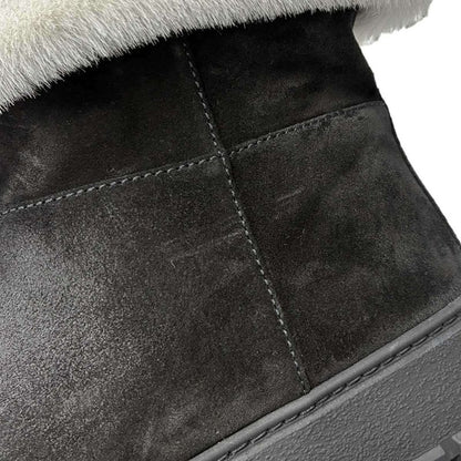 Prada Mouton Leather Triangle Logo Haraco Boots 8830 9533 Black 39