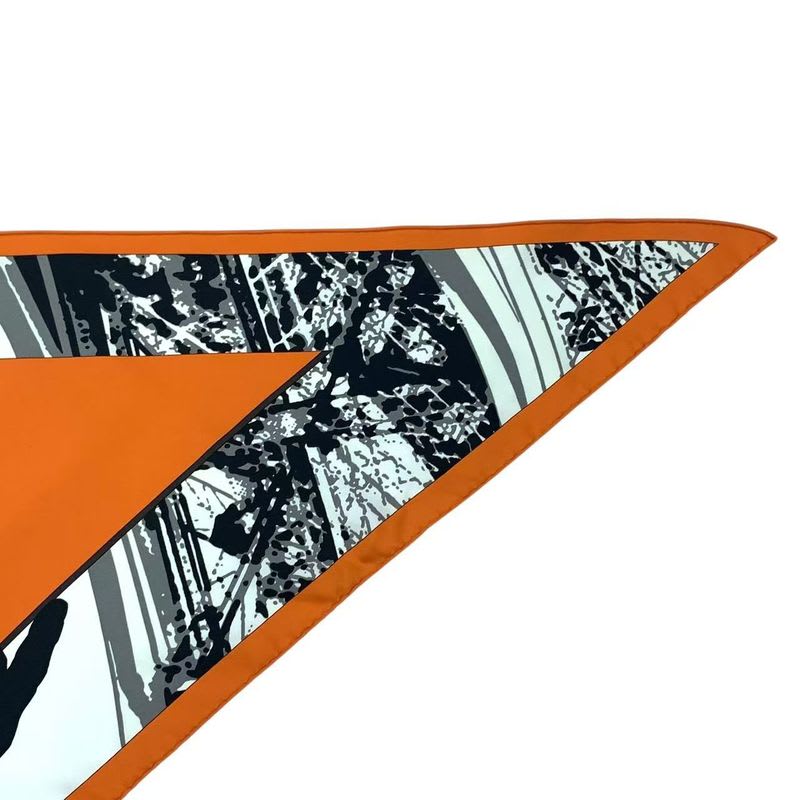 Hermes Triangle Scarf Large Silk Flying Box Orange