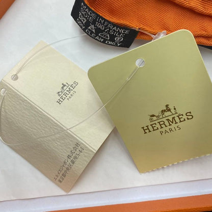 Hermes Triangle Scarf Large Silk Flying Box Orange