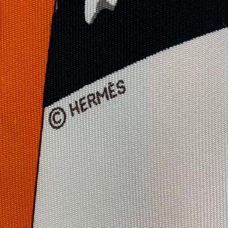 Hermes Triangle Scarf Large Silk Flying Box Orange