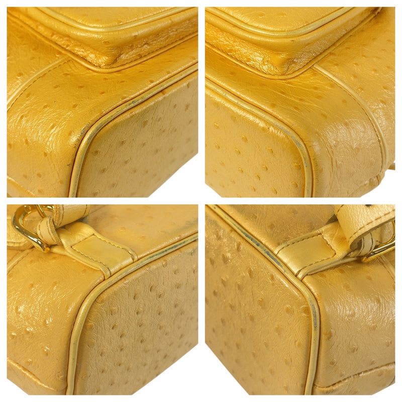 Gianni Versace Vintage Sunburst Yellow Leather Rucksack Backpack Women's