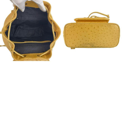 Gianni Versace Vintage Sunburst Yellow Leather Rucksack Backpack Women's