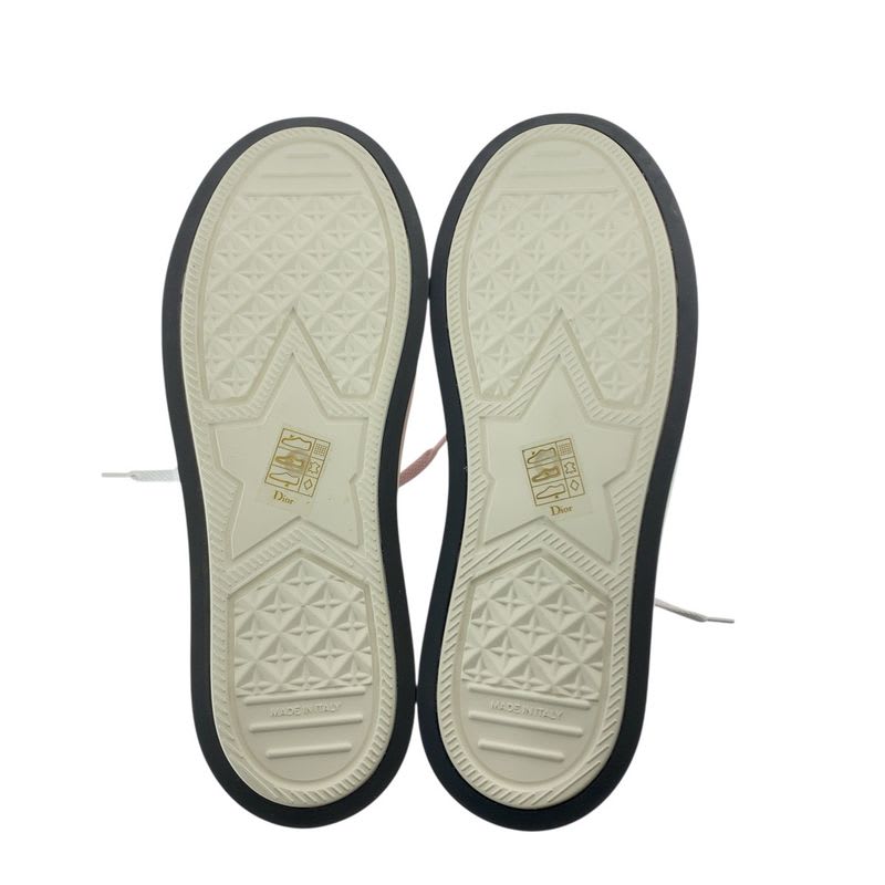 Dior Walkn Toile de Jouy Pink White Canvas Sneakers Low Cut Ladies