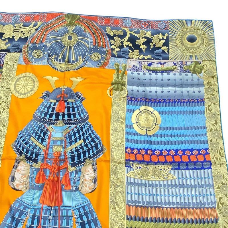 Hermes Carre 140 Scarf Silk Large Parures de Samourais Samurai Armor