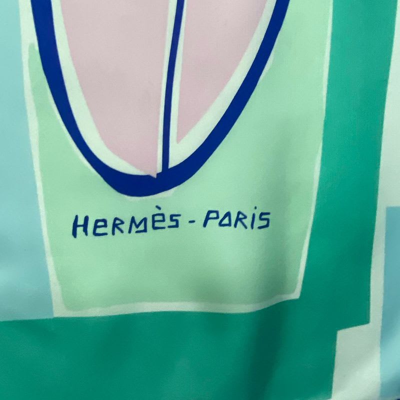 Hermes Carre 140 Scarf Silk Large SEA SURF & FUN And Fan Multicolor Box