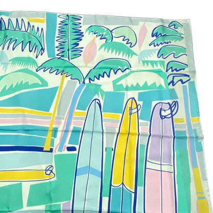 Hermes Carre 140 Scarf Silk Large SEA SURF & FUN And Fan Multicolor Box