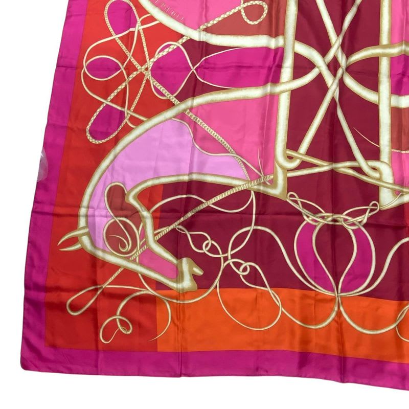 Hermes Carre 140 Scarf Silk Large Coup De Fouet Whip Pink