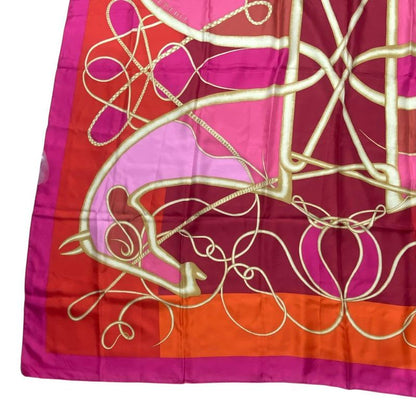 Hermes Carre 140 Scarf Silk Large Coup De Fouet Whip Pink