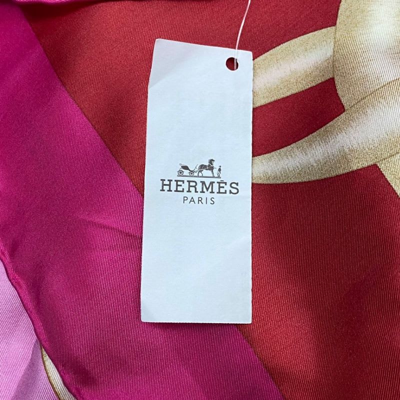 Hermes Carre 140 Scarf Silk Large Coup De Fouet Whip Pink