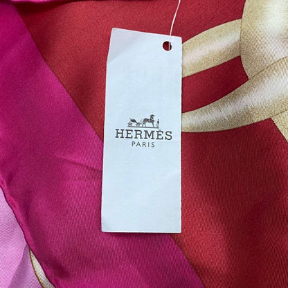 Hermes Carre 140 Scarf Silk Large Coup De Fouet Whip Pink